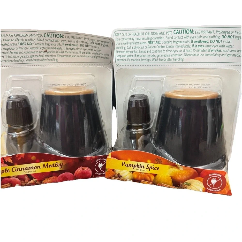 Air Wick Essential Mist Diffuser Kit Lot 2 Apple Cinnamon And Pumpkin Spice